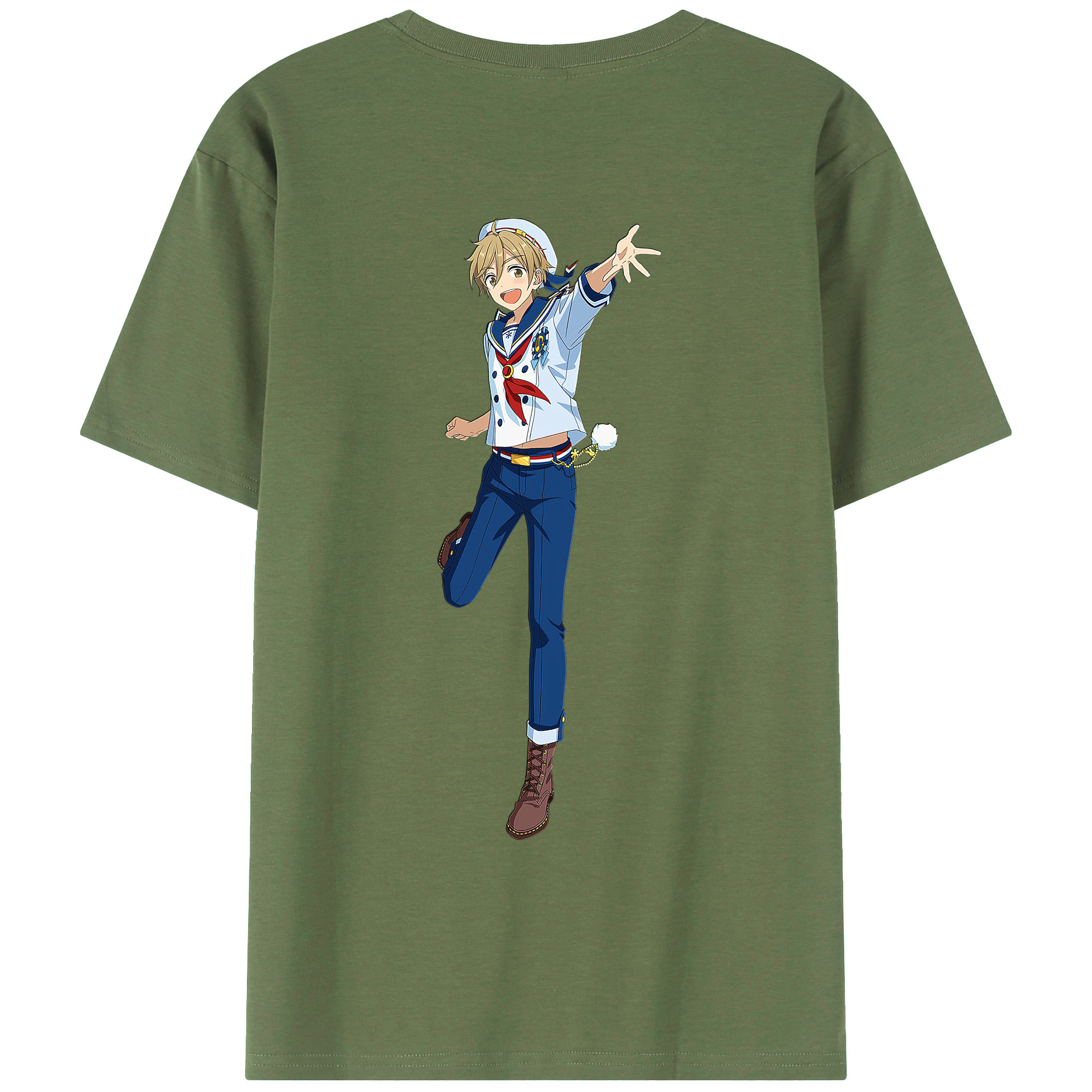 （画像用） あんさんぶるスターズ! Ensemble Stars 綿100％ メンズ半袖Tシャツ（バックプリント） 通気性